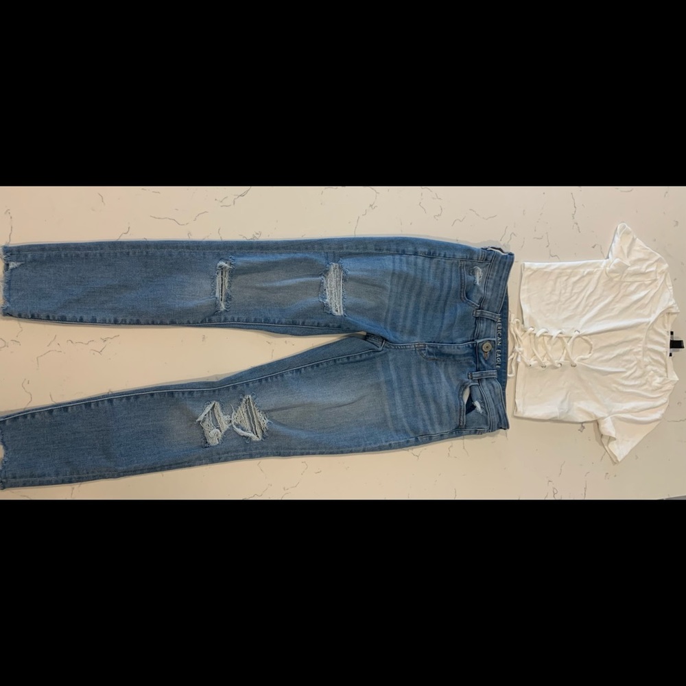 American eagle jeans & Forever 21 top